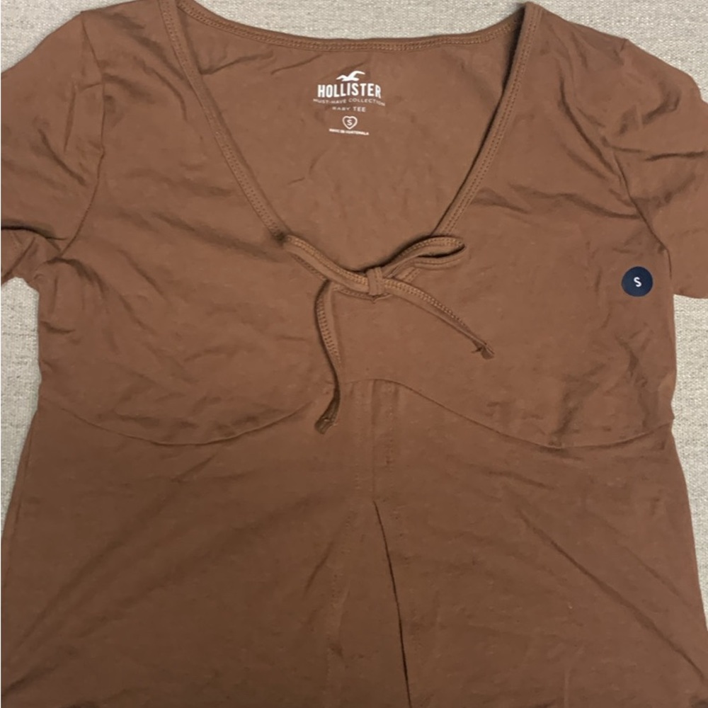 Hollister Brown Tie-Front Top